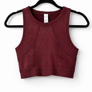 OFFLINE by Aerie Burgundy Ribbed Crop Tank Sports Bra Small